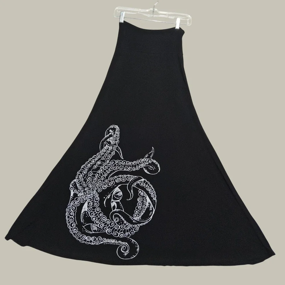 Octopus Skirt Sea Witch S 6 8 Maxi Black Ocean Core Siren Ursula Nautical Life